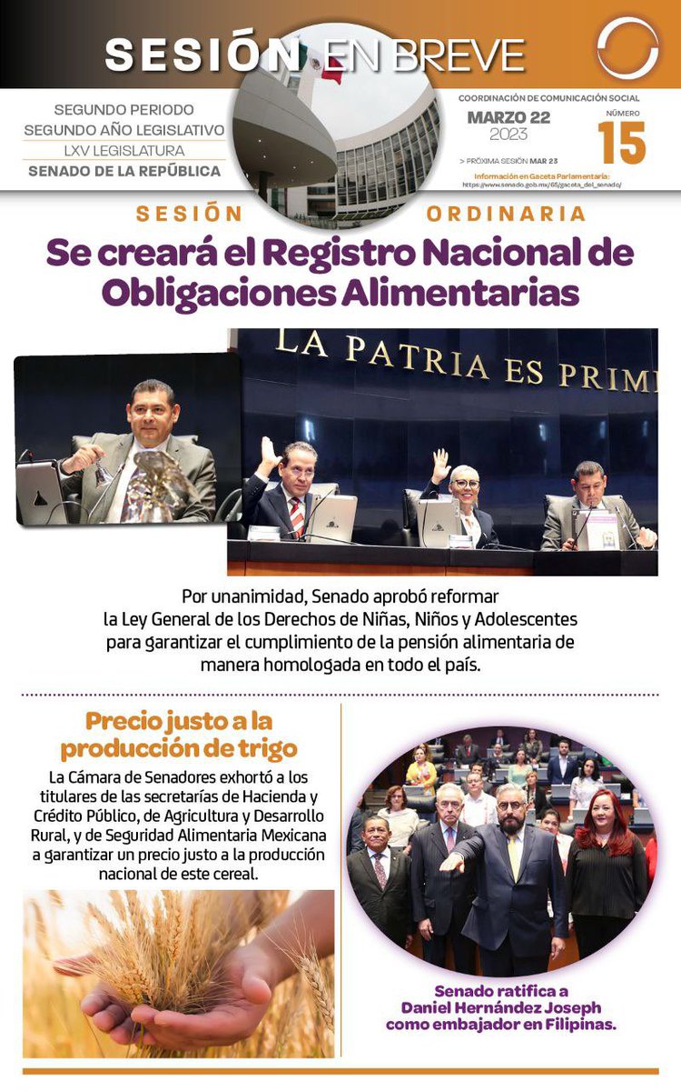 En el Senado de la República aprobamos la creación del Registro Nacional de Obligaciones Alimentarias. 

Con esto,  deudores morosos de pensión alimentaria no podrán tramitar pasaporte, INE y licencia de conducir. 

Contribuimos a garantizar el desarrollo pleno de la niñez 🇲🇽