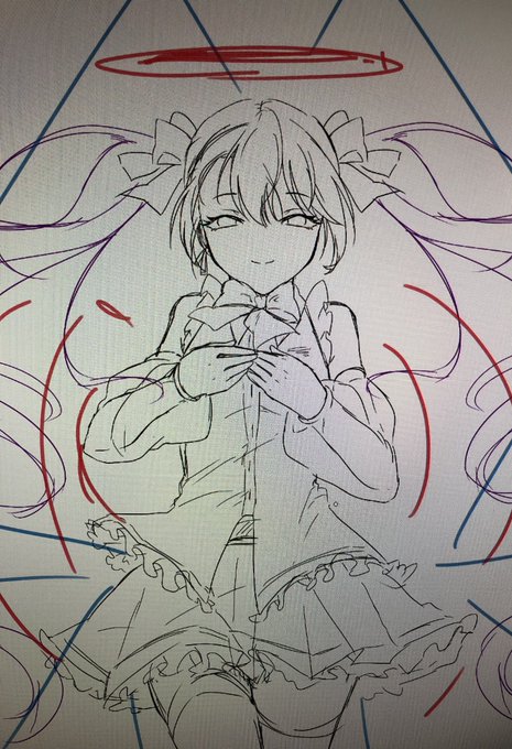 アップか引きかどっちで描くか迷ってる 