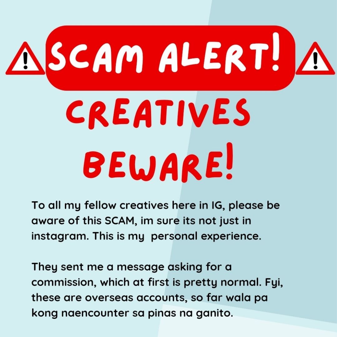 leweillustrates's tweet image. 🚨To the art community🚨
!SCAM ALERT!
Posting it here to to bring awareness to all my fellow creatives. I'm sure its not just in instagram.

Please share so more creatives will be warned!

#commissionscam #ScamAlert #commissionsopen #commissionart #commissionportrait