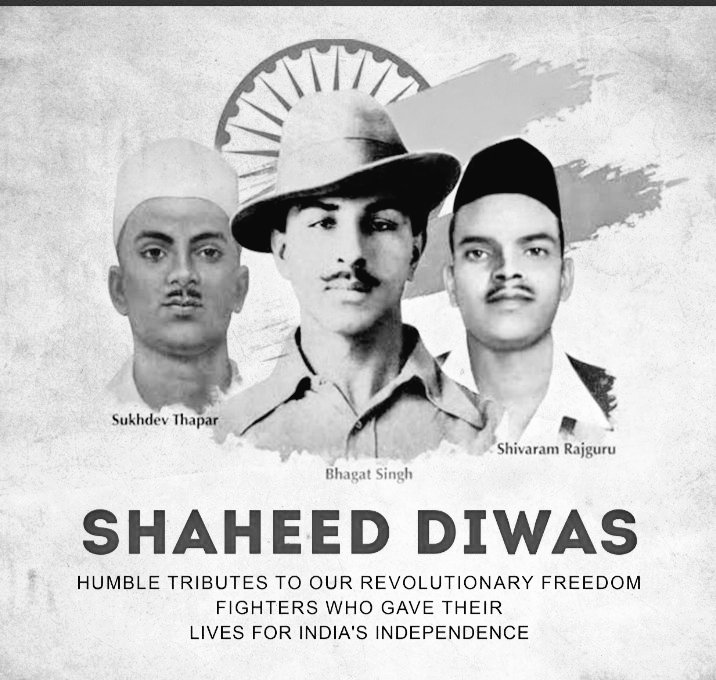 On Shaheed Diwas, my humble tributes to revolutionary freedom fighters, #BhagatSingh, Sukhdev &amp; Rajguru, who made the supreme sacrifice forn our nation on this day in 1931. We will always remain indebted to our martyrs. #ShaheedDiwas #BhagatSingh #MartyrsDay23Mar