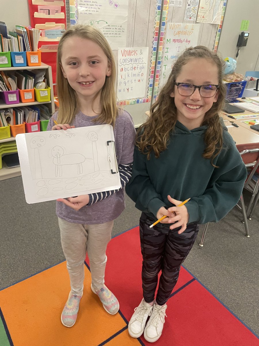 MrsJ_3rdGrade's tweet photo. Some awesome Silent Artists! This time they tried to draw an elephant in a park… one shape at a time, switching back and forth, and not talking! https://t.co/foo8xLEue8
