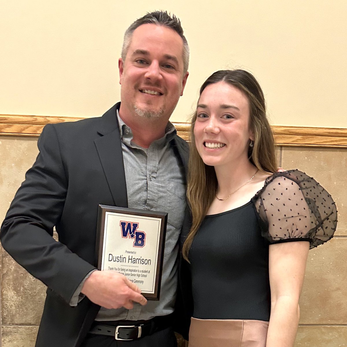 So thankful to be honored by one of my favorite former students this evening. Thank you <a href="/KaleighSteimel/">KaLeigh Steimel</a> 🙏🏼 This meant so much, and your speech brought back so many memories.