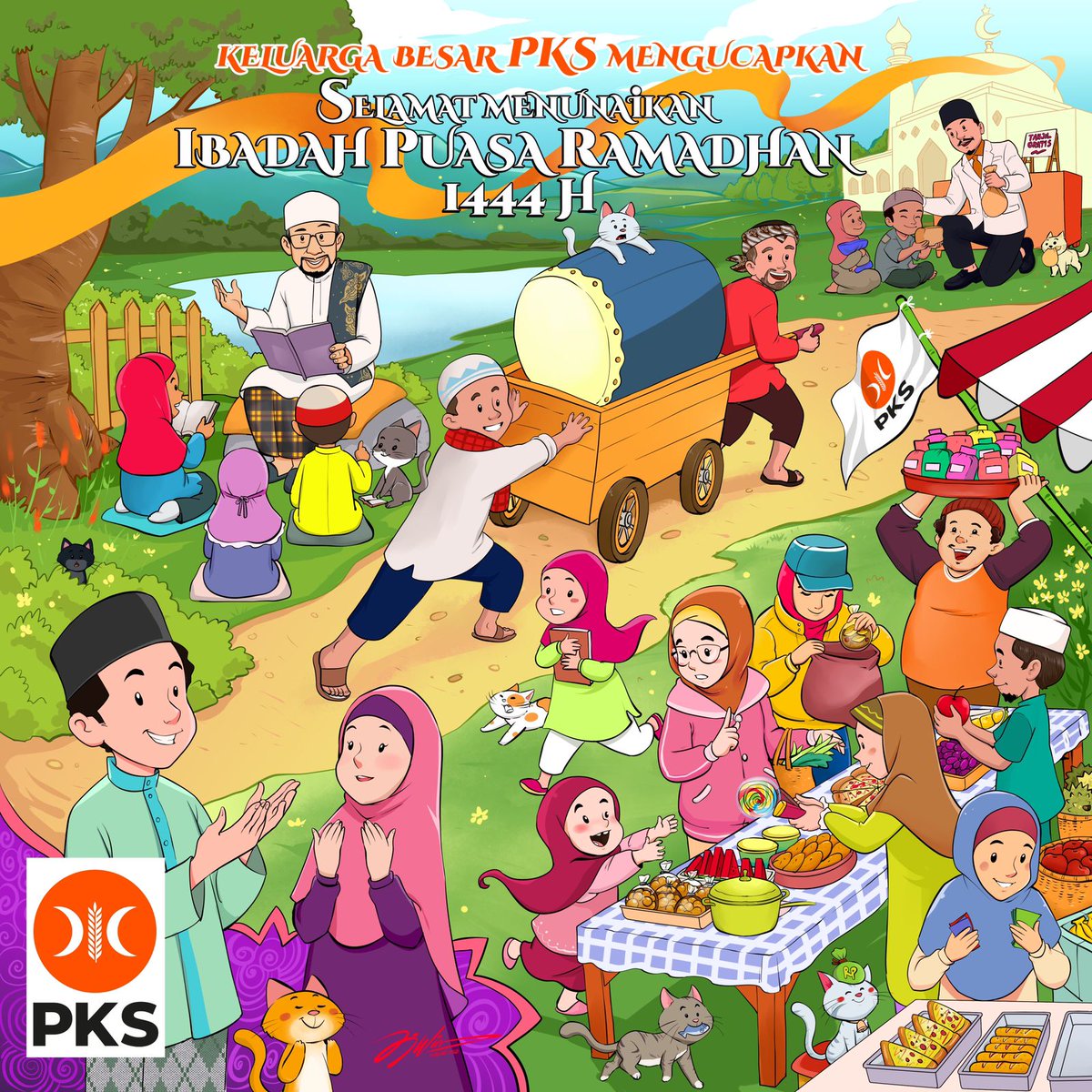*Marhaban Ya Ramadhan*

Keluarga besar Partai Keadilan Sejahtera mengucapkan:

_✨Selamat menjalankan ibadah Puasa Ramadhan 1444H✨_ 
Semoga Ramadhan tahun ini menjadi yang terbaik untuk kita semua

Btw, ada yang bisa tebak berapa jumlah kucing yang ada di gambar?🤔