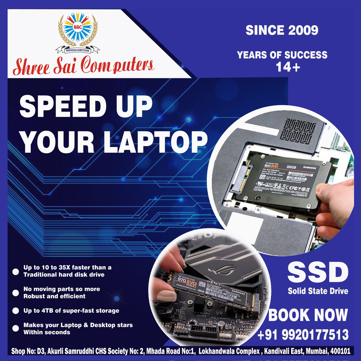 IF YOU WANT SPEED UP YOUR LAPTOP
SO PLZ CALL ME
099201 77513 
SHREE SAI COMPUTERS
LOKHANDWALA KANDIVAL
EAST Mumbai 400101.

#shreesaicomputers  #lokhandwala #kandivalieast #laptoplifestyle #laptoprepair 
#computer #computertechnician #LaptopRepairServices