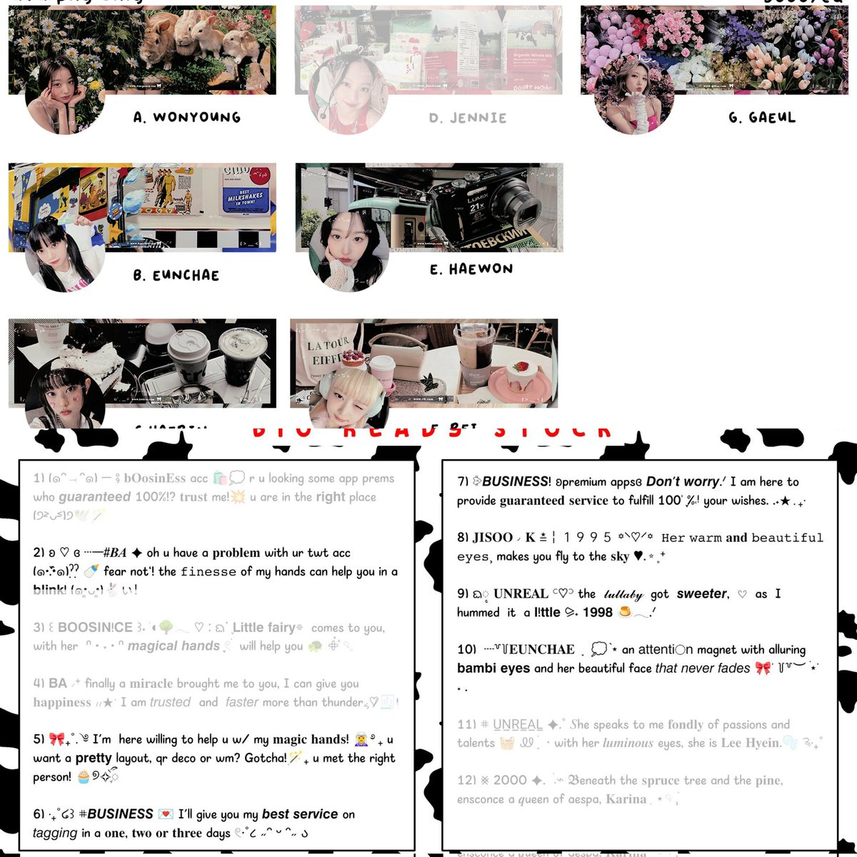 popshans's tweet photo. Help rt, please?

Hi, hari ini aku open made by req untuk wm, qr deco, layout. Aku juga ada ready stock bio &amp; layout kaomoji semi moodboard gg, yaa.

Payment bisa via qris, boleh tanya-tanya dulu di dm. Yuk liat-liat dulu, siapa tau tertarik! See you!

#zonaba #zonauang https://t.co/FhPdC2X5JI