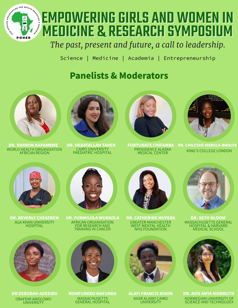 okay okay who agrees with me? But is this event looking better everyday?! Look at this amazing panel of experts and moderators! #diversity #globalhealth #medicine #research #womeninmed #maleallyship

🇳🇬🇰🇪🇿🇲🇿🇦🇪🇬🇳🇴🇬🇧🇺🇸