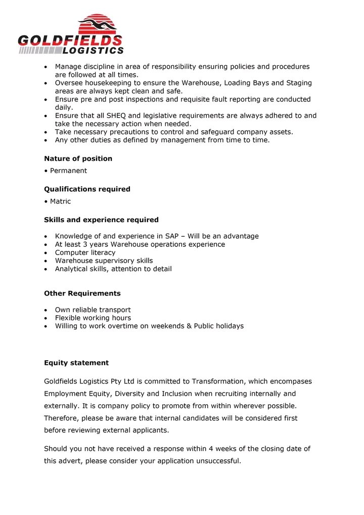 Penelope (@penelop55649953) on Twitter photo Vacancy alert
Location:Sappi tugela
Ref :9810
Sap code:30025
Closing date :31/3/2023
Applications to:hayden.claassen@sappi.com Vacancy alert
Location:Sappi tugela
Ref :9810
Sap code:30025
Closing date :31/3/2023
Applications to:hayden.claassen@sappi.com