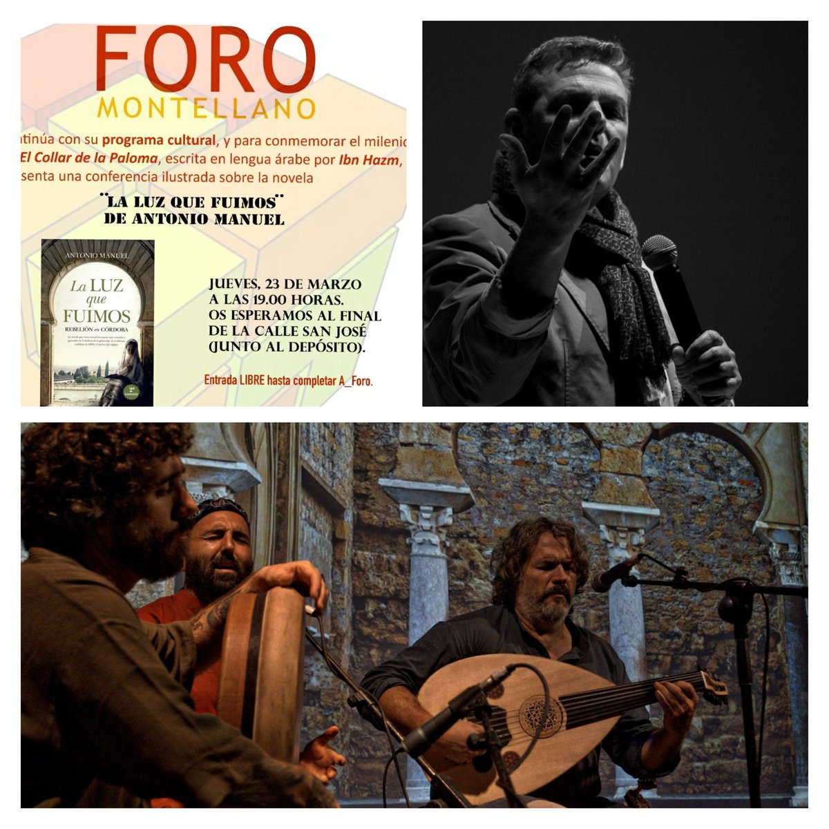 Nos vemos esta tarde en Montellano para hablar de revoluciones, mujeres andalusíes, amor y palomas. 

Presentación de "La luz que fuimos", con La Banda Morisca. 
🗓 Jueves, 23 de marzo
📍 Montellano, Calle San José🕖 19h
Organiza: Foto Montellano. 
Entrada Libre
