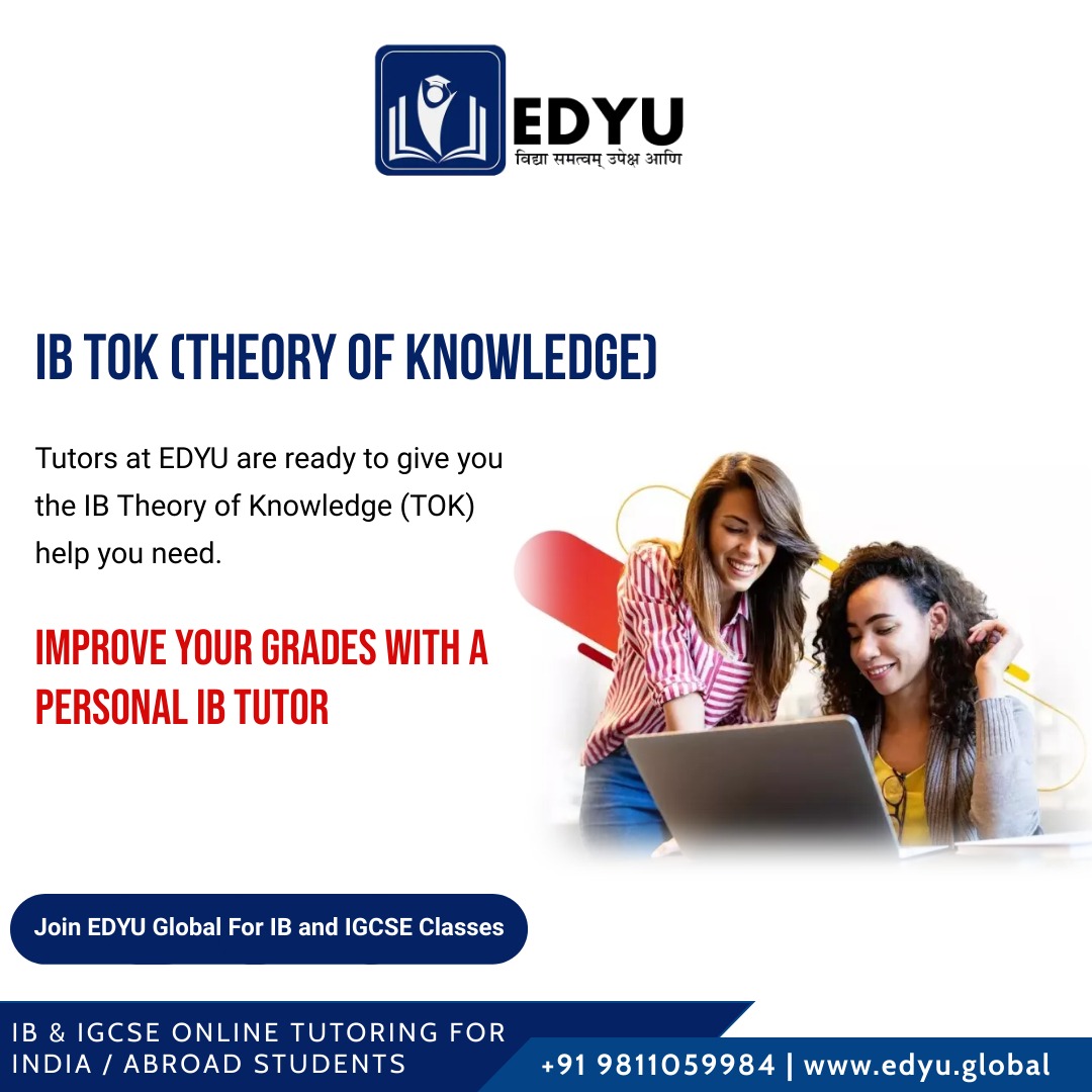 EdyuGlobal's tweet image. IMPROVE YOUR GRADES WITH A PERSONAL IB Theory of #Knowledge Tutors
Personalized Training by Experienced Tutors
TAKE A FREE TRIAL CLASS
 edyu.global

#IBTOK #IB_TOK #IBTheoryKnowledgeTutors #IB_Online #IB_TOK_Tutors #IB_Internal_Assessment #IB_Online_Mathematics_Tutor