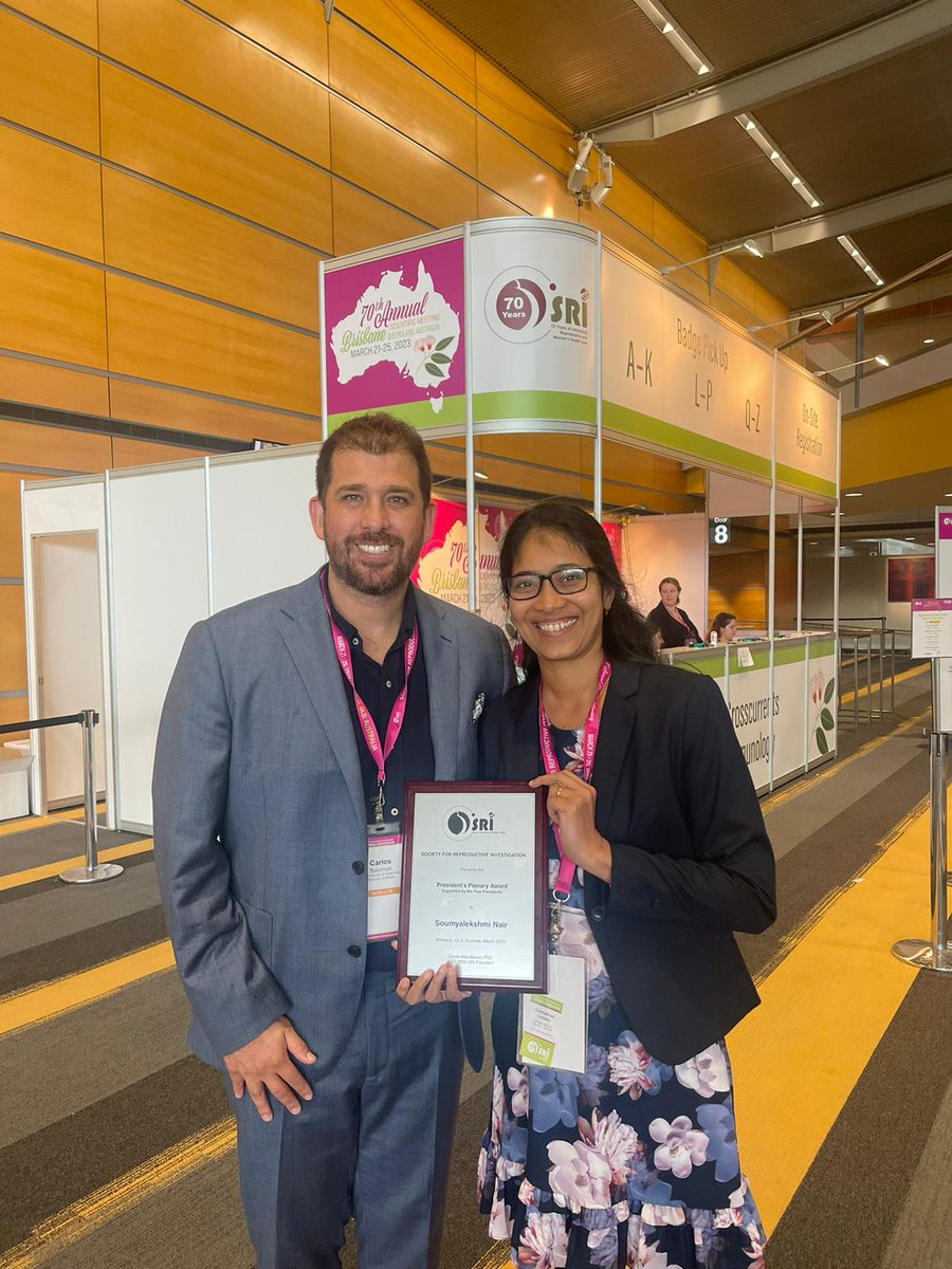 Congratulations <a href="/drsoulek/">Soumyalekshmi Nair</a> for winning the President's Plenary Award at SRI! Absolutely amazing 🥳 <a href="/SRIWomensHealth/">SRI</a> <a href="/UQMedicine/">UQ Medicine</a>