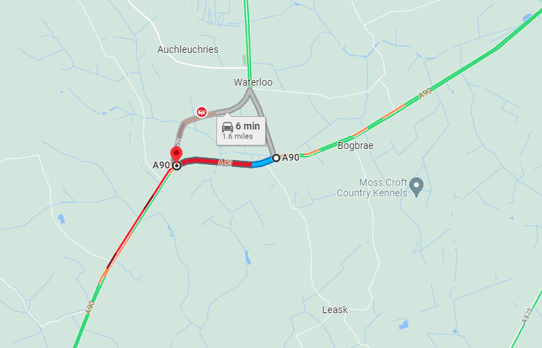NETrunkRoads's tweet image. #A90 Toll of Birness
Road restricted, both directions, due to an earlier RTC
Recovery on scene

#Approachwithcaution
@trafficscotland @transcotland
