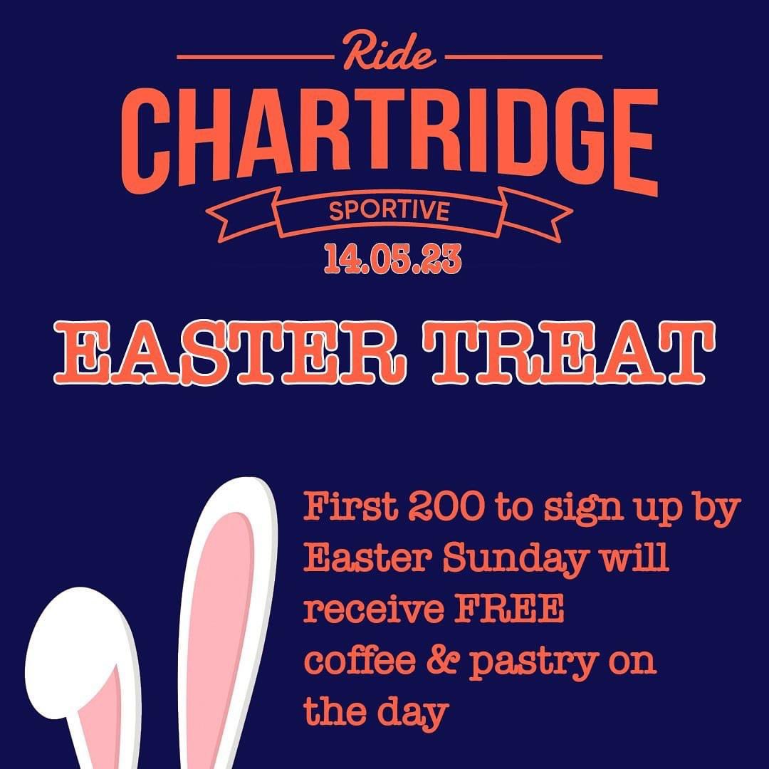 Attention all riders! 🐰Hop into our Easter offer and get a FREE coffee and pastry on the day! Be one of the first 200 riders to sign up between now and Easter Sunday. Don’t miss out on this deal!