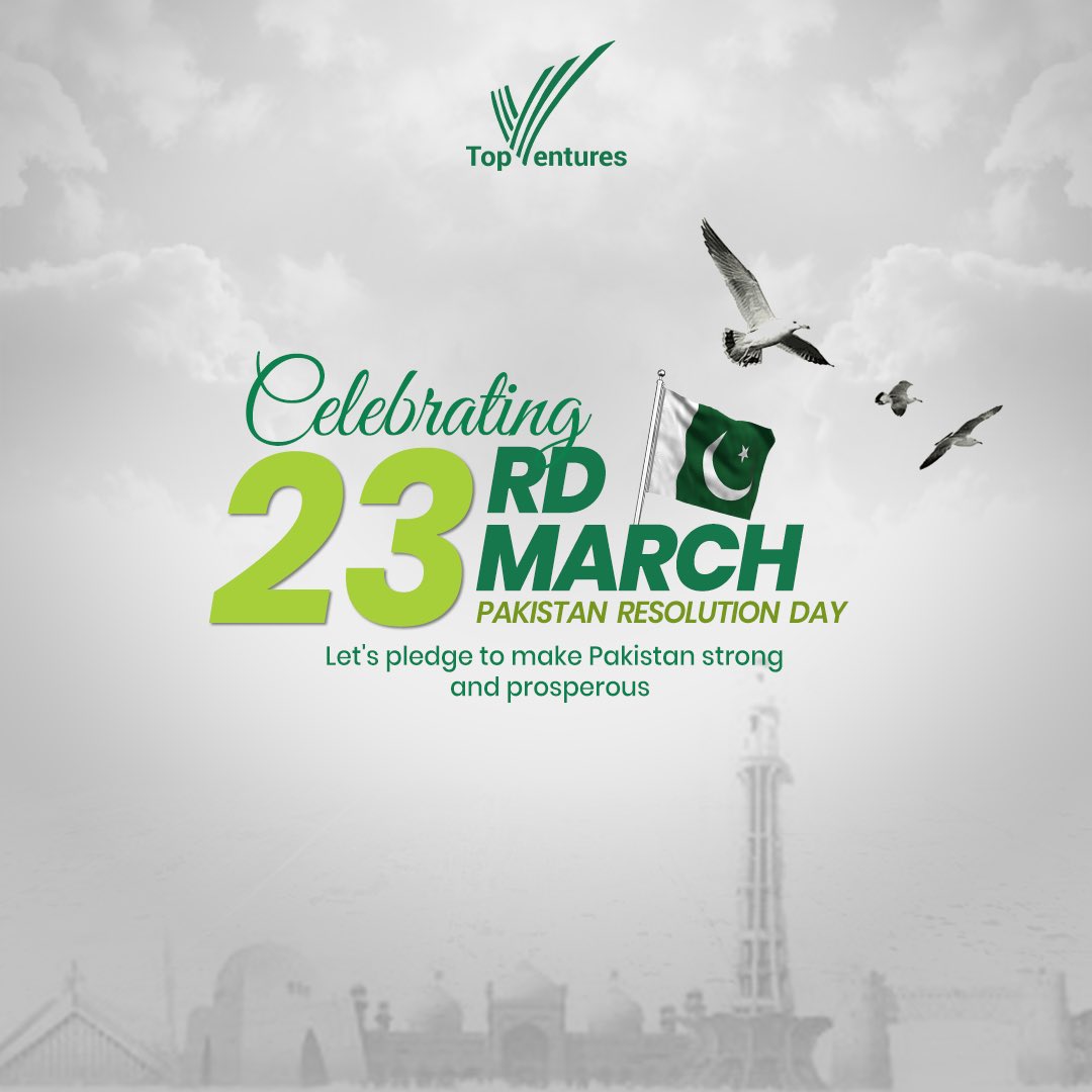 _topventures's tweet photo. Remembering the spirit of unity and determination that led to the creation of Pakistan on Pakistan Resolution Day, 23rd March.

#Pakistan #PakistanDay #23March #TopVentures https://t.co/R9Vx0DdJXh