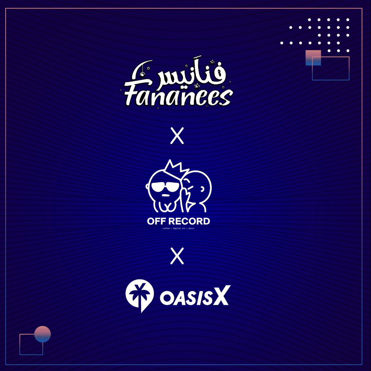 oasisxworld's tweet photo. GM! New day, new awesome news 📢☀️ #OasisX teamed up with @itsoffrecord, #AbuDhabi, to host the one and only @FananeesNFT for a chill month-long #Ramadan hangout 🎧☕️ If you are around, come join the gang for some coffee and good vibes! https://t.co/jDecJILIu2