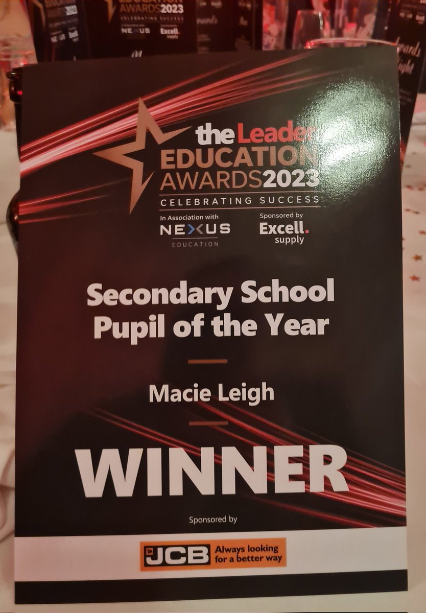 @fhssciencedept @flinthigh the Leader 2023 education awards with Macie #soproud #Fhs #winnerwinner  #TLeducation23