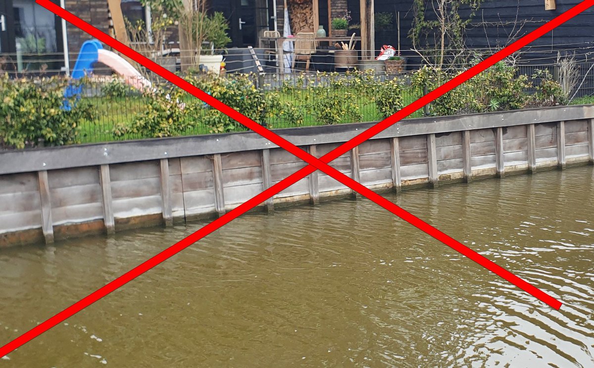 NandaSluijsmans's tweet photo. Graag norm: In bebouwde kom #sloten aan openbaar gebied + oevers flauw. Waarom? Omdat damwanden NIET duurzaam zijn.
Flauwe #oevers hard nodig:
- Om veel water🌧 te kunnen bergen (houdt wijken droog)
- Geeft #biodiversiteit🕷🐦 enorme impuls
- Zuivert water
#Inspiratiebeeld 221 https://t.co/G5vPGJsTq4