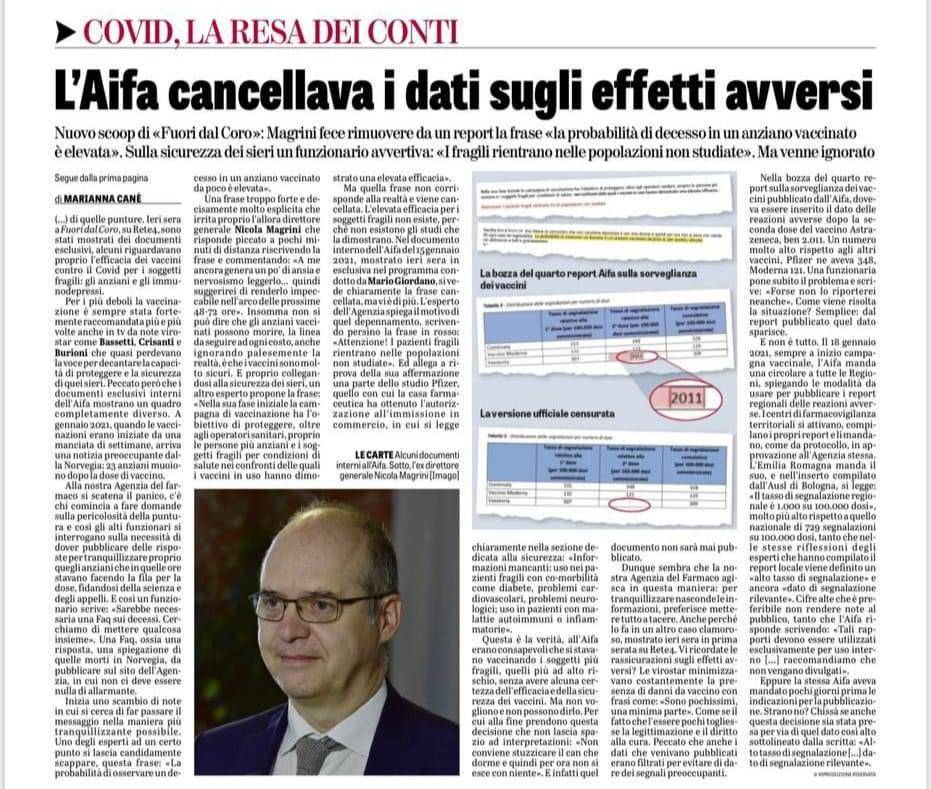 MarioCappell8's tweet photo. Per quanto ancora taceranno i giornali mainstream? Solo la Verità ha il coraggio di esporsi? E il governo? E la magistratura? I conduttori televisivi? Solo #Giordano racconta. I sindacati peggio che peggio. E le virostar? Feccia #Bassetti, #Ricciardi, #Pregliasco,#Formigli https://t.co/3LALathYtn