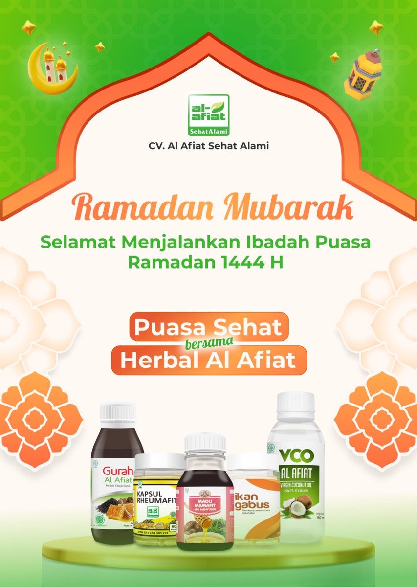 alafiatID's tweet photo. 𝗠𝗔𝗥𝗛𝗔𝗕𝗔𝗡 𝗬𝗔 𝗥𝗔𝗠𝗔𝗗𝗔𝗡⁣

Selamat menunaikan ibadah puasa Ramadan 1444 H.⁣

Semoga Allah menerima amal ibadan kita di bulan yang mulia ini. Aamiin⁣

𝗖𝗩. 𝗔𝗹 𝗔𝗳𝗶𝗮𝘁 𝗦𝗲𝗵𝗮𝘁 𝗔𝗹𝗮𝗺𝗶

#Ramadan #Sehat #Alafiat https://t.co/iSWYhZ8JlT