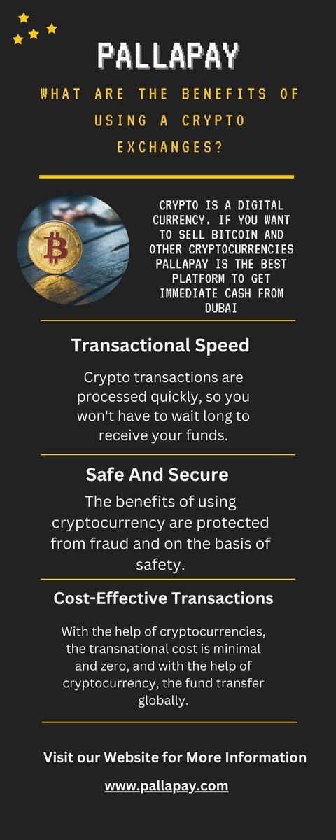 Pallapay1's tweet photo. Crypto exchanges have a massive number of benefits. Crypto exchange in Dubai is a great platform to store and transfer crypto money.
#Bitcoin #cryptocurrency #finance #Currency #crypto #coin https://t.co/VbCG22qp16
