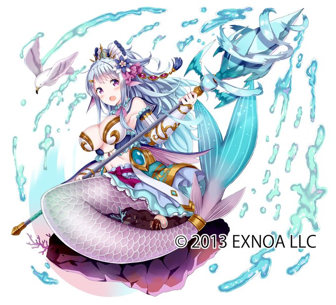 正式実装されたようなので告知、千年戦争アイギスにてシービショップ『龍宮の海巫女イヲナミ』を描かせて頂きました。もしよければプレイして手に入れてください～
 #千年戦争アイギス 