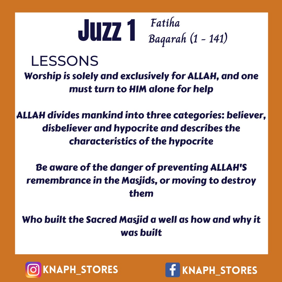 knar_phie's tweet image. Summary and Lessons from Juzz 1

#Ramadan2023
#Ramadan1444AH 
#MuslimsConnect