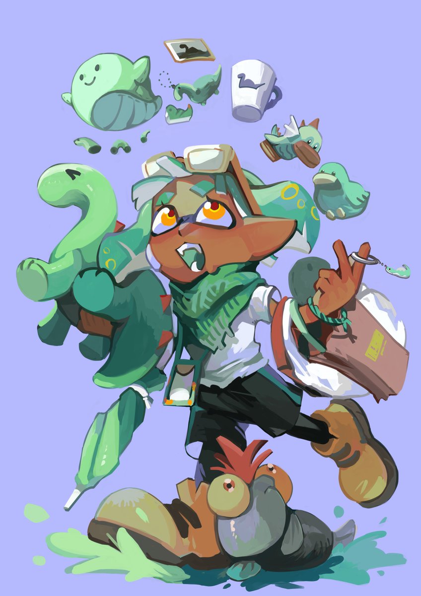 インクリング 「(マイイカ) let's go team nessie  #splatoon 」|sol 🦕のイラスト
