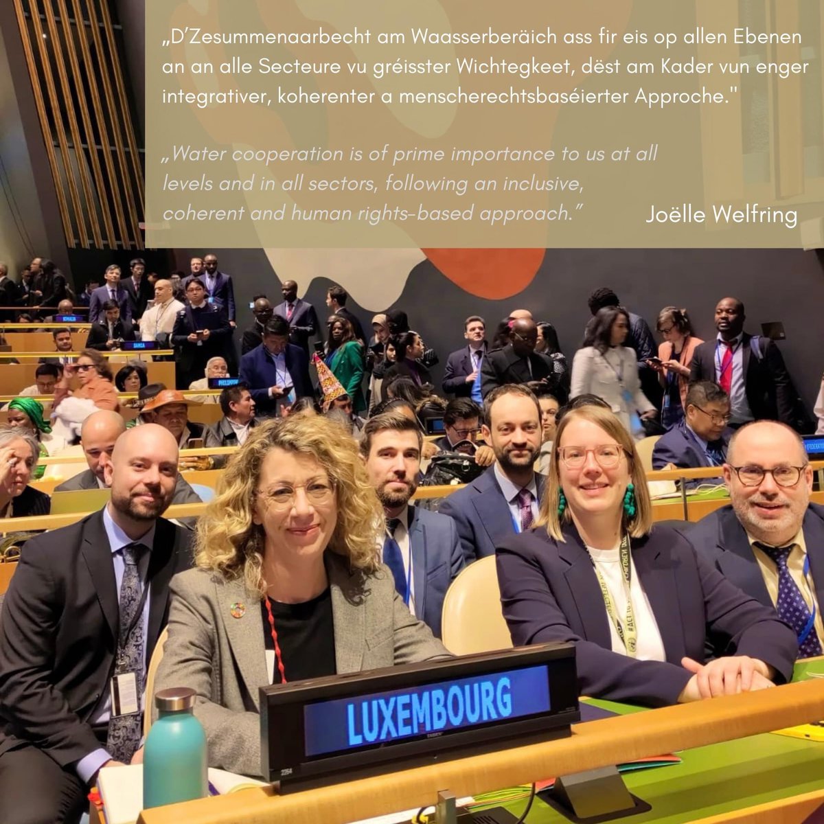 Joëlle Welfring (@welfringjoelle) on Twitter photo In my speech on the topic of "Water for Cooperation", I addressed our national 🇱🇺 challenges in the field of collaborative water management. (1/2)
#UNWaterConference2023 #UnitedNations #AcceleratingChange #SDG6 #watermanagement
<a href="/UN/">United Nations</a> / <a href="/environment_lu/">Ministry for Environment (LU)</a> In my speech on the topic of "Water for Cooperation", I addressed our national 🇱🇺 challenges in the field of collaborative water management. (1/2)
#UNWaterConference2023 #UnitedNations #AcceleratingChange #SDG6 #watermanagement
<a href="/UN/">United Nations</a> / <a href="/environment_lu/">Ministry for Environment (LU)</a>