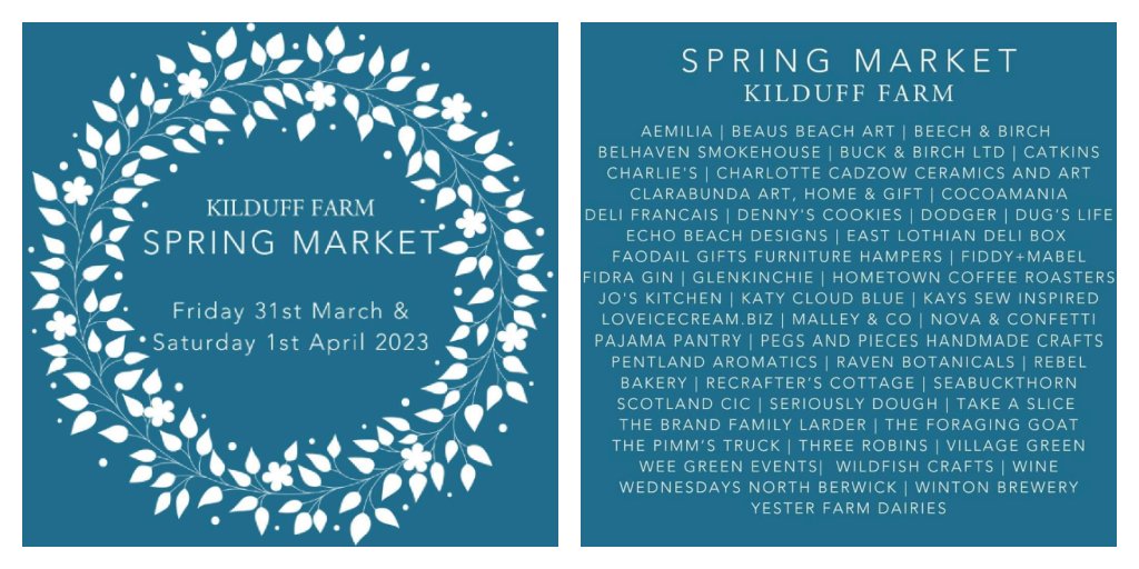 Teapot Trust (@teapottrust) on Twitter photo 🌷 Thank you to <a href="/KilduffFarm/">Kilduff Farm</a> for supporting the Teapot Trust by donating £1 from every ticket sold to its Spring Market.
This new event features a fantastic line-up of local makers, creators & incredible food & drink producers from #EastLothian. Tickets 👉 kilduff.co.uk 🌷 Thank you to <a href="/KilduffFarm/">Kilduff Farm</a> for supporting the Teapot Trust by donating £1 from every ticket sold to its Spring Market.
This new event features a fantastic line-up of local makers, creators & incredible food & drink producers from #EastLothian. Tickets 👉 kilduff.co.uk