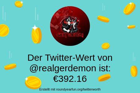 Mein Twitter-Wert ist: €392.16

Finde deins mit funroundy.click/twitterworth?l…

⠀