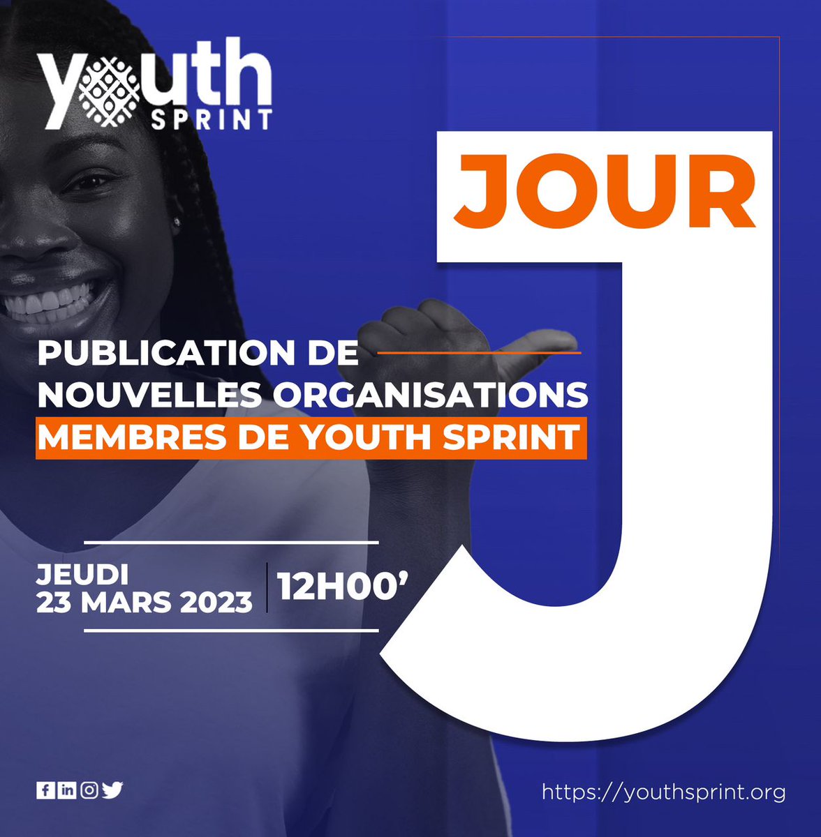 FezaChristelle's tweet photo. #Jour_J, restez brancher pour connaître les nouvelles organisations membres de #YouthSprint.
#Aujourd’hui à #Midi https://t.co/Bjx1eh2y1q