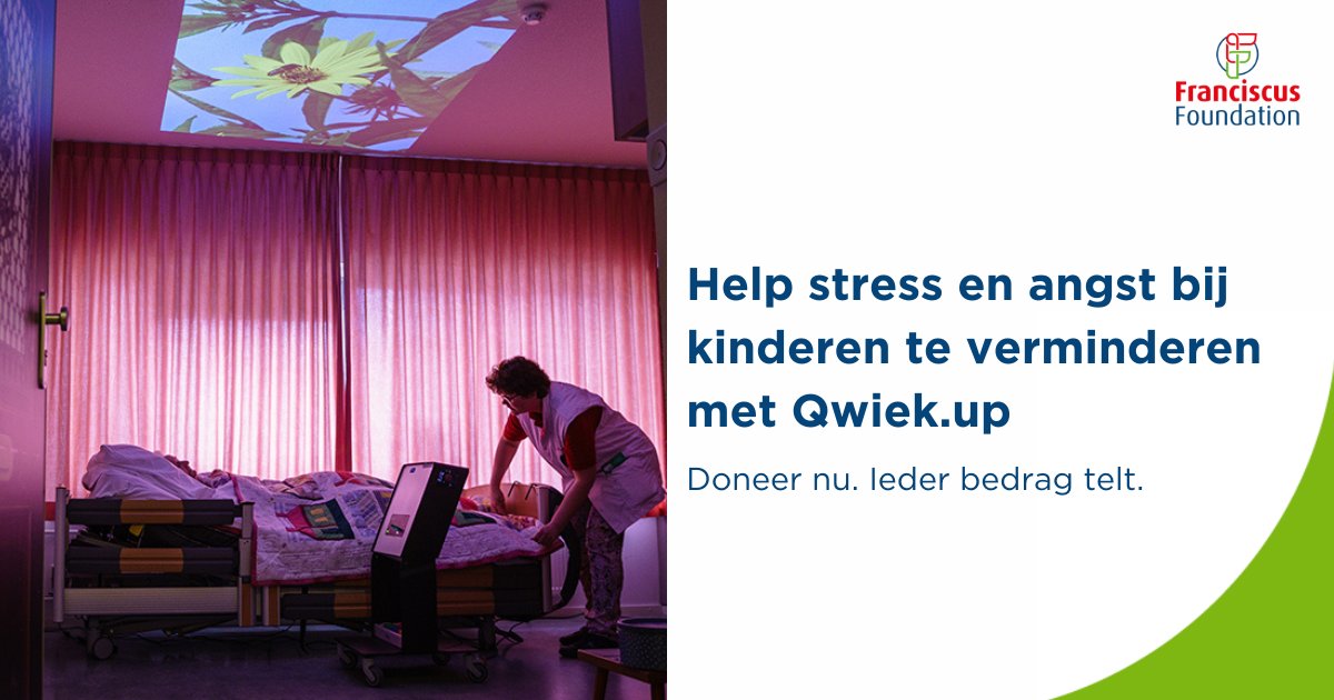 Een onderzoek of opname in Franciscus is voor veel kinderen heel spannend. Een Qwiek.up helpt dit te verminderen. Deze projector tovert een saaie ziekenhuiskamer om in een levend schilderij. Help jij mee dit mogelijk te maken? Doneer nu. bit.ly/3yZvuND