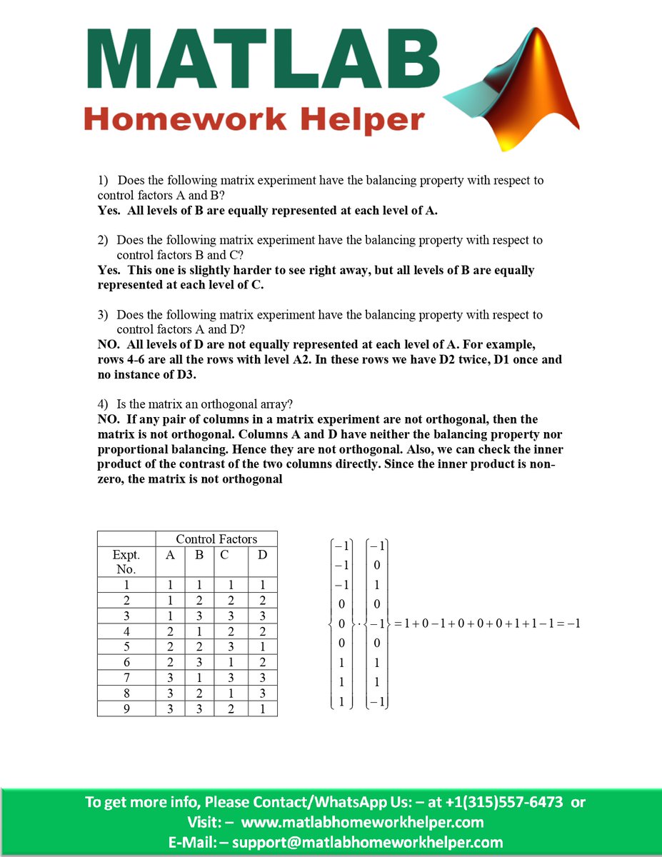 matlabhwhelper's tweet image. Matlab Homework Helper is an online service that offers professional assistance. Our experts provide accurate, timely, and affordable solutions to students in need.
🌐Website : - matlabhomeworkhelper.com
#matlabhomeworkhelper #education #highereducation #homeworkhelp #study