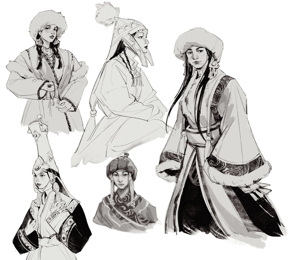 jenishiiarts's tweet image. clothing studies from today
