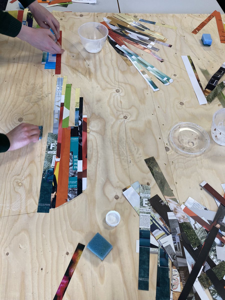 ArtgalleryJms's tweet photo. Some dedicated Yr 8 Graphics students have started work on another collaborative project for @OxfordWood Artsweek installations. We can’t wait to see the results. #reducereuserepair https://t.co/TBAc61cpaG