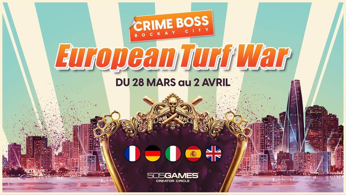 Hilliuss's tweet photo. Je participerai au #505Games #EuropeanTurfWar pour la sortie @CrimeBossGame ! 

Aidez-moi à devenir le Roi de Rockay City en RT, Likant et en Commentant ce post ! 
Chaque réaction ajoute 50$ à notre gang! 

Si je gagne, je vous ferai gagner un ordinateur @IntelGaming customisé ! https://t.co/mWJFbr7g6U