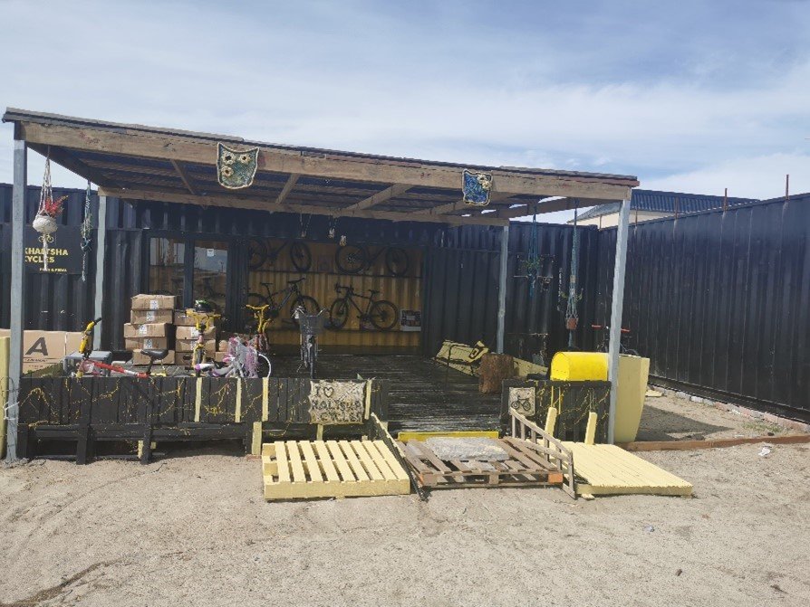 Sindile Mavundla is a 32 year old entrepreneur from Khayelitsha, Cape Town.  He owns  Khaltsha Cycles, a bike lessons, sales, rental, and repairs shop