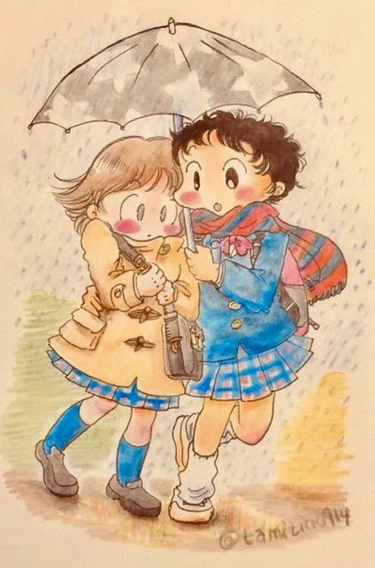 冷たい雨のなかお疲れさまです 