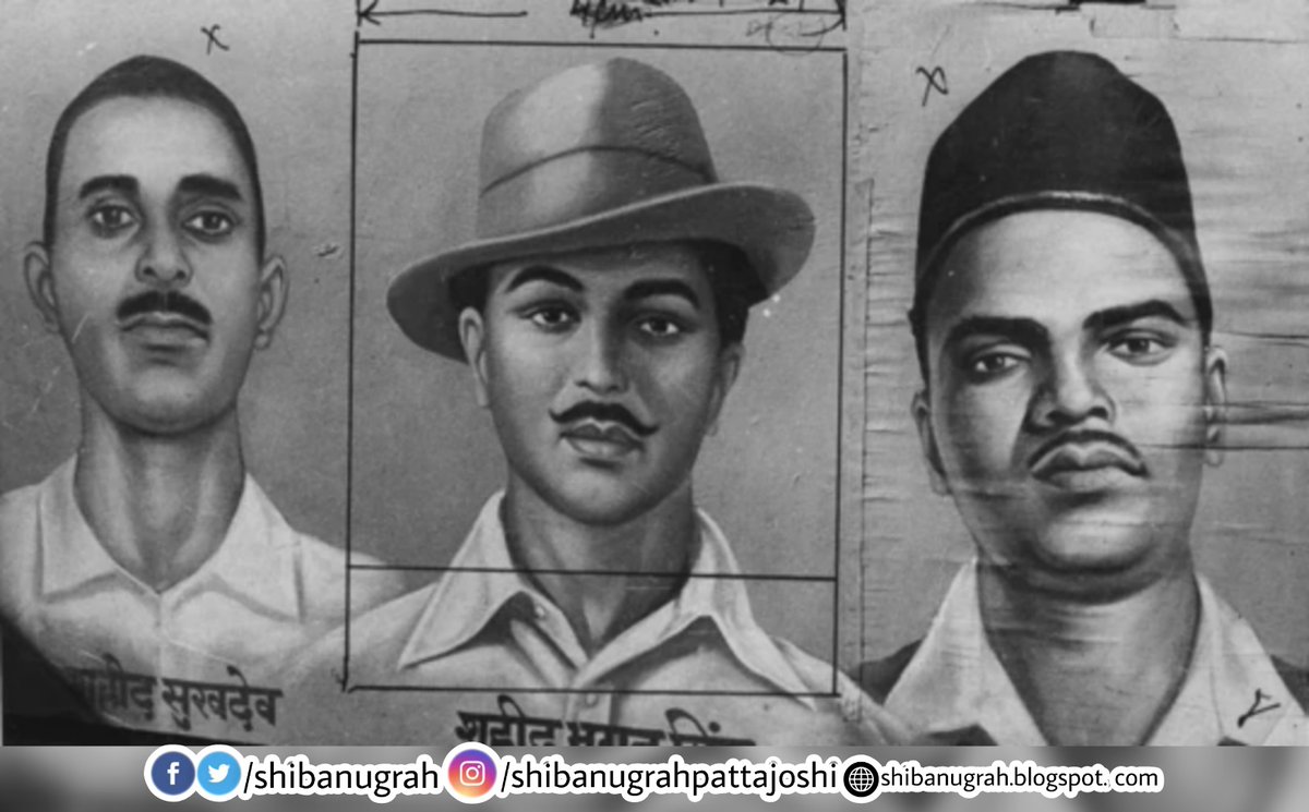 shibanugrah's tweet photo. "सरफरोशी की तमन्ना अब हमारे दिल में है
देखना है जोर कितना बाज़ू-ए-क़ातिल में है l"

Remembering my revolutionary heroes Shaheed-E-Azam #BhagatSingh, Shaheed #ShivramRajguru &amp; Shaheed #SukhdevThapar on their 92nd martyrdom 🙏.

#ShaheedDiwas
#MartyrsDay https://t.co/TlTFCvfv6Q