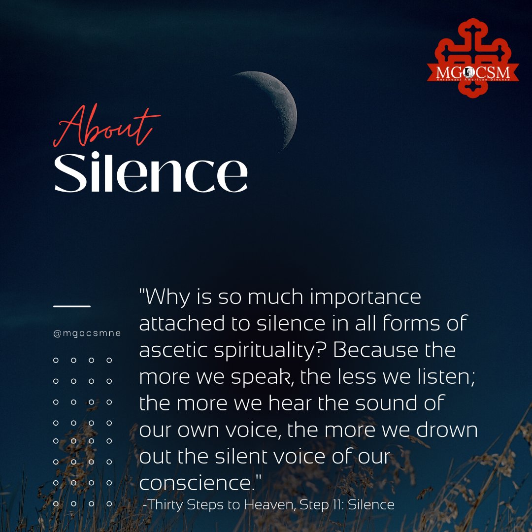 mgocsmne's tweet image. #meditationseries #stepeleven #talkativeness #silence #theladderofdivineascent #thirtystepstoheaven #greatlent #mgocsmne #worship #study #service #malankara #orthodox #orthodoxy #churchfathers #saints #christian #christianity #ancientfaith #faith #hope #love #spirituality #prayer