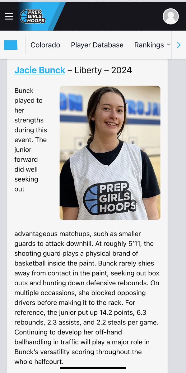 jaciebunck's tweet photo. Thank you Prep Girls Hoops so much for the write up!! @PGHColorado @claytonconover @PLUTOBasketball @CoachJazzWill https://t.co/o3PMWDKuYs