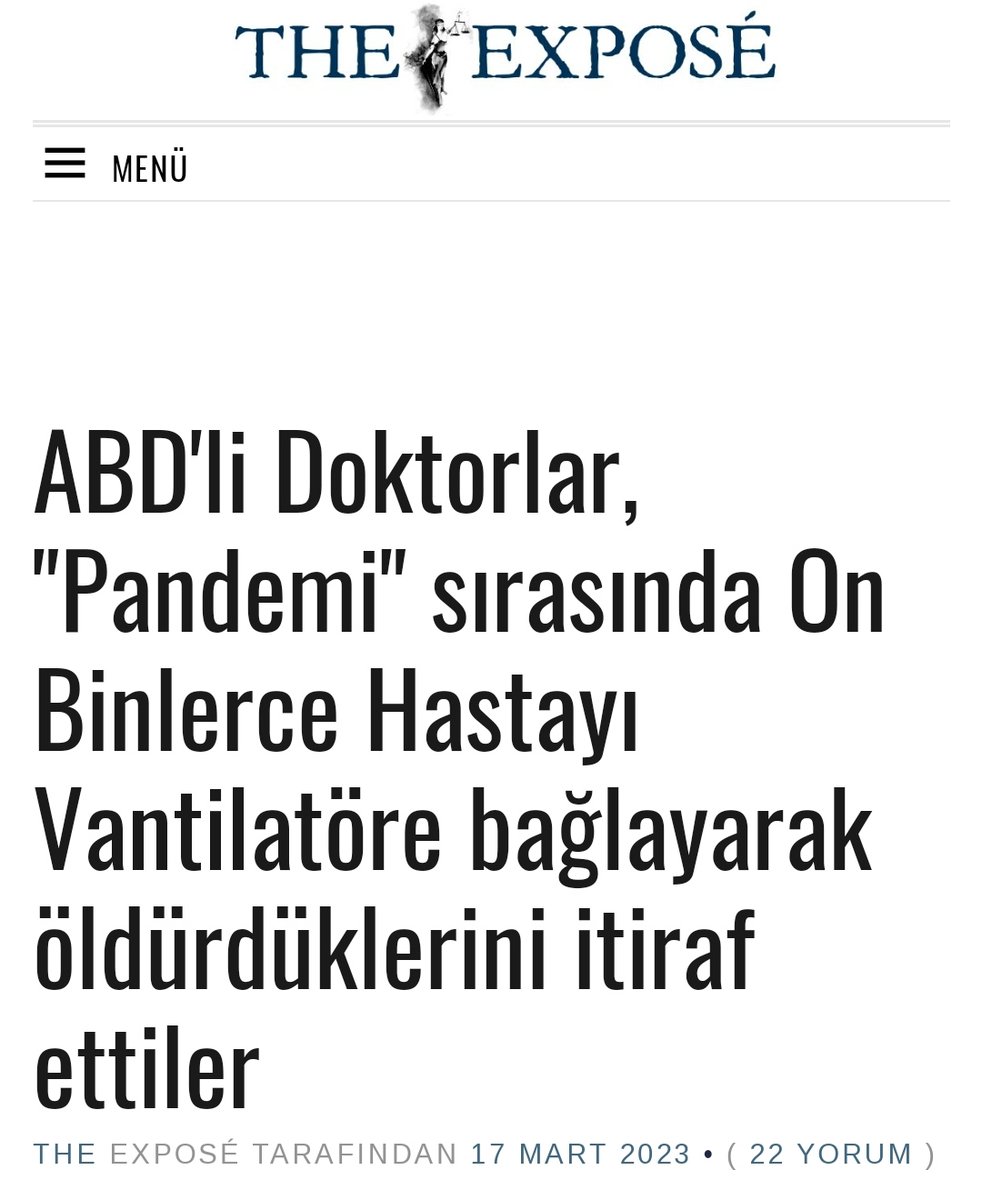 hilti_guclu's tweet photo. ABD'li doktorlar 'pandemi' sırasında on binlerce hastayı solunum cihazına bağlayarak öldürdüğünü itiraf etti.
1️⃣ Aralık 2020'de Wall Street Journal'da yayınlanan üzücü bir makale yeniden su yüzüne çıktı. İçinde Amerikalı doktorlar protokollerinin bir parçası olarak ihtiyacı + https://t.co/j7qDGBDAcl