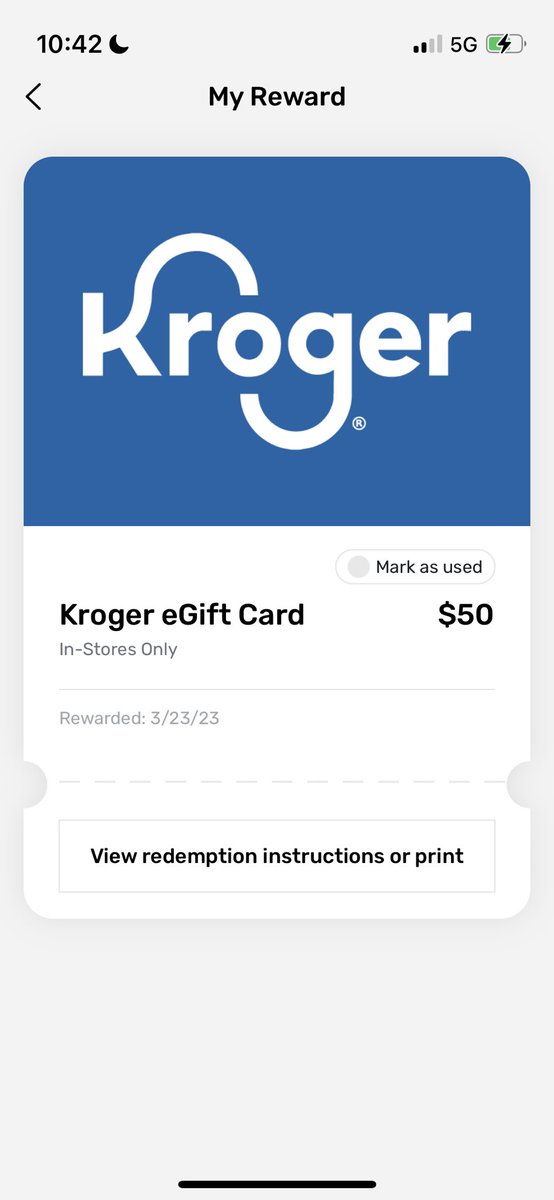 NeredithMewton's tweet image. Just cashed some points in on a $50 Kroger gift card!! #FetchHappy 🤩🎉🙌🏻