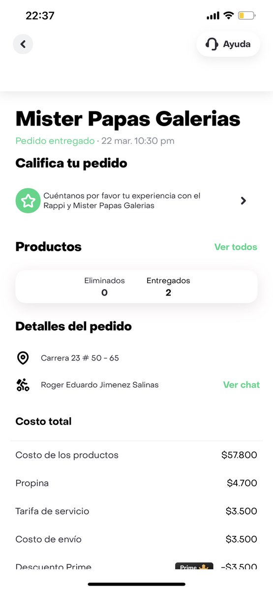 JaiderVelasco's tweet photo. @RappiColombia es una mierda este servicio aparte son unas ratas no es primer ves qué pasa que llega todo diferente, no regresan el dinero , el@producto no llega o llega diferente SON LO PEOR https://t.co/q2PNo0vZ6u