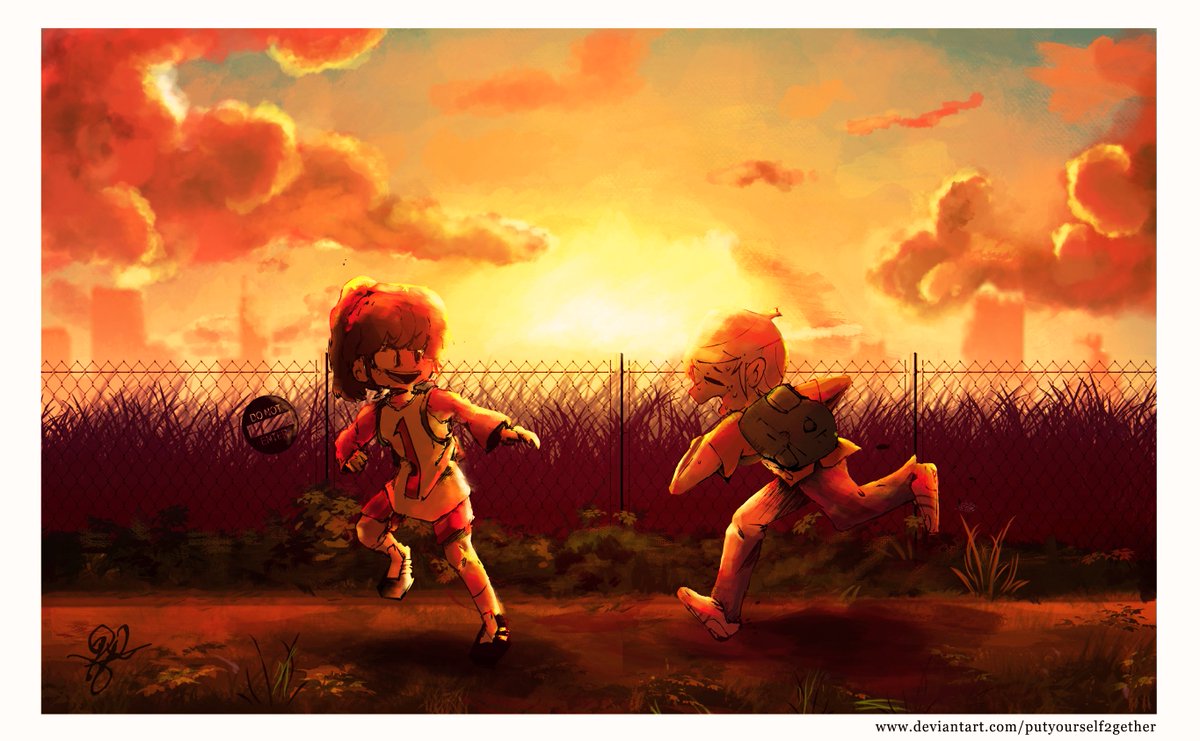 'Race To Home'
deviantart.com/putyourself2ge…

#TheLoudHousefanart #digitalpainting #lynnloud