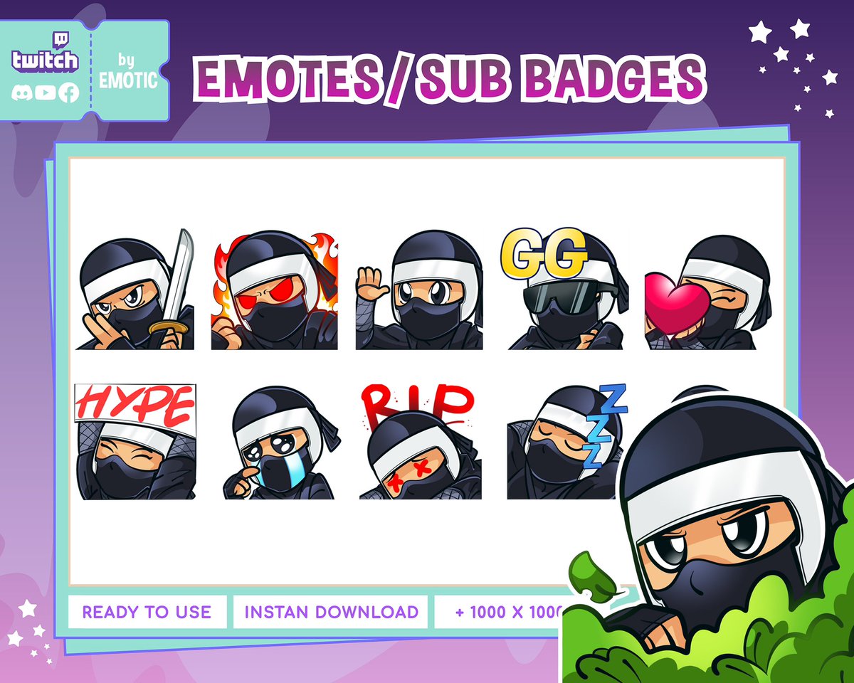 emoticstudio's tweet photo. Ninjas #twitch #emote for stream. All files ready to use π«Άπ» #ninja #cartoon #hype #goodgame #gg #emotic #emoticstd #emoticstudio #etsy #EtsySeller #etsystarseller #etsyshop
https://t.co/g3gE5j7s2q https://t.co/XvwFSPr8ga