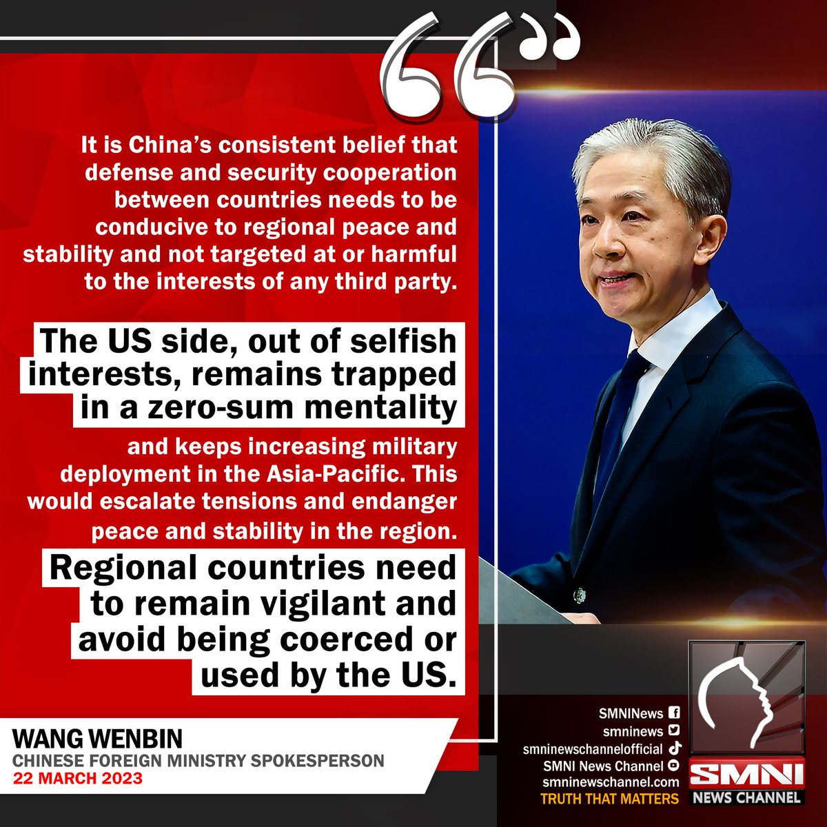SMNI News on Twitter "Regional countries need to remain vigilant and