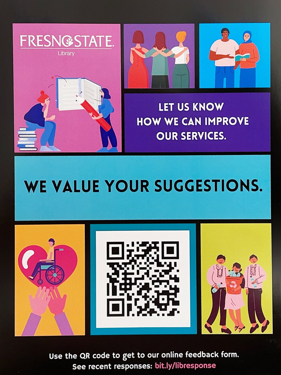 madalyneberry's tweet image. We love the Fresno State Library, but do you have any ideas on how to make it even better? Use the QR code to give them your suggestions! 📚 #AdPRDogs