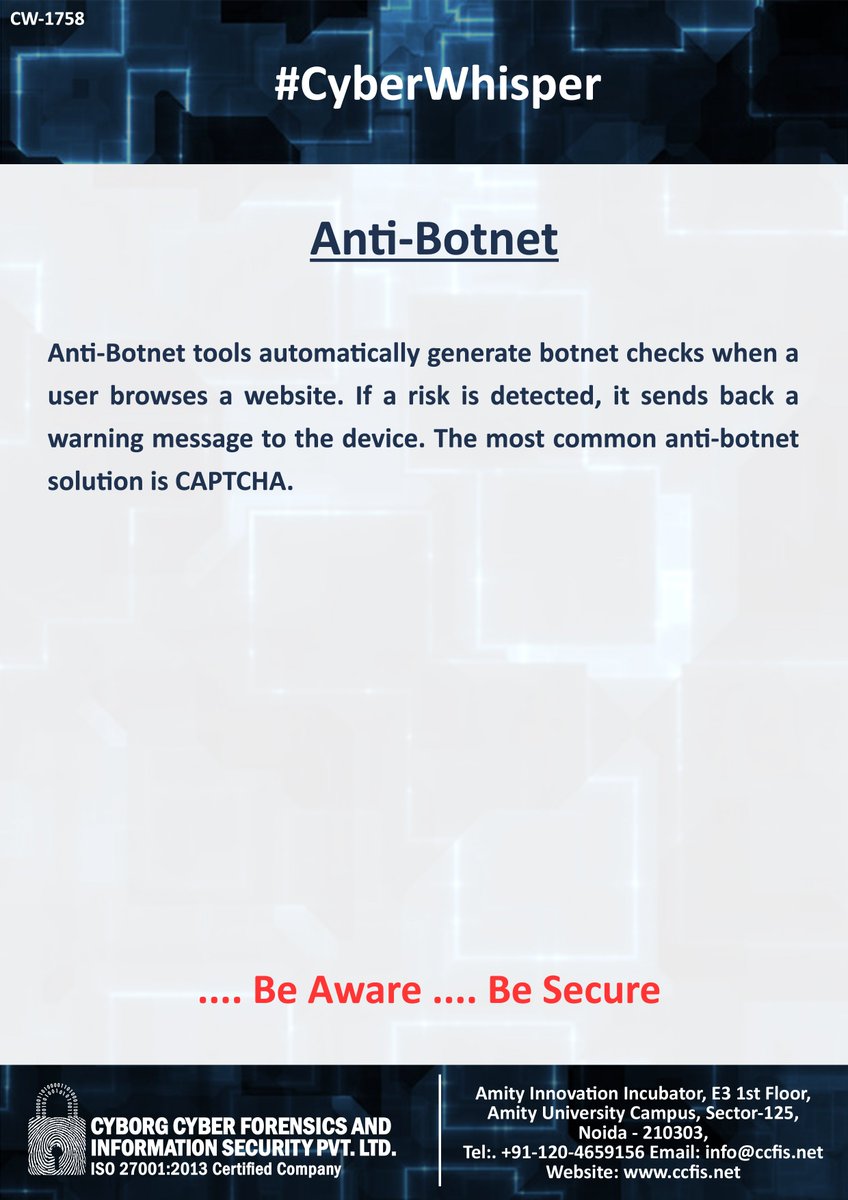 ccfis's tweet photo. #CyberWhisper #CyberSecurity #AntiBotnet https://t.co/VbLGzaZDMv