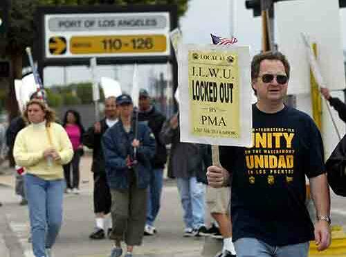 In 2002, after worker deaths, the ILWU stressed for its members to strictly follow safety procedures. The maritime employers' association called this a slowdown, locked out the workers. Dell, Ford, Boeing complain. Bush II invokes Taft-Hartley against the workers at Port of LA. 