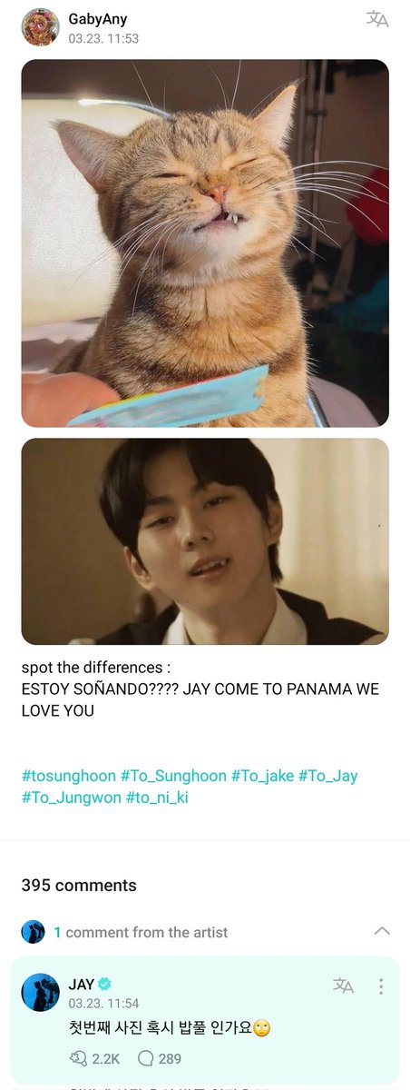 Enasiabackup's tweet photo. 💬🐈‍⬛ 230323 #제이's REPLY

👤 : spot the differences : 

#tosunghoon #To_Sunghoon #To_jake #To_Jay #To_Jungwon #to_ni_ki

#JAY : Are those stuck rice grains on the first picture 🙄

#ENHYPEN #엔하이픈 @ENHYPEN @ENHYPEN_members https://t.co/UfM51IXB5y